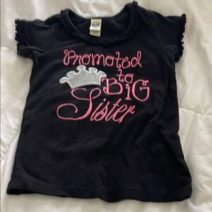 Black 'Promoted to Big Sister' Kids T-Shirt